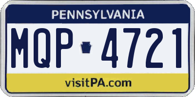 PA license plate MQP4721