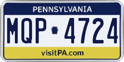 PA license plate MQP4724