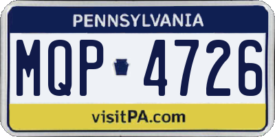 PA license plate MQP4726