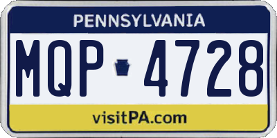 PA license plate MQP4728