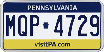 PA license plate MQP4729