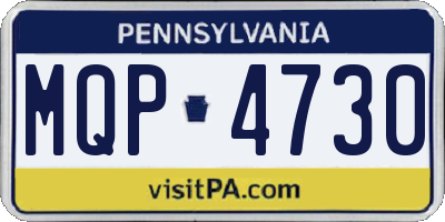PA license plate MQP4730