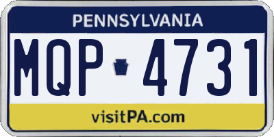 PA license plate MQP4731