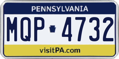 PA license plate MQP4732