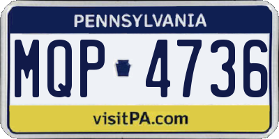 PA license plate MQP4736