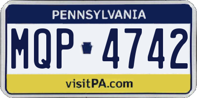 PA license plate MQP4742