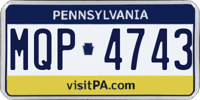 PA license plate MQP4743