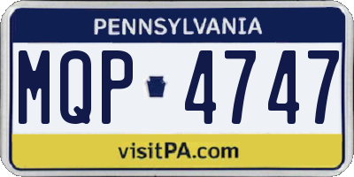 PA license plate MQP4747