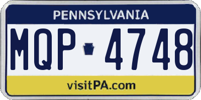 PA license plate MQP4748