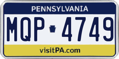PA license plate MQP4749