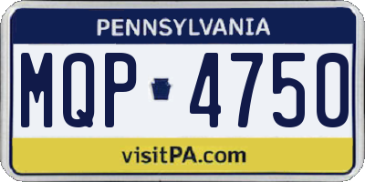 PA license plate MQP4750