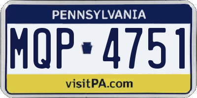 PA license plate MQP4751