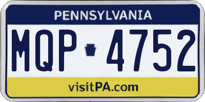 PA license plate MQP4752