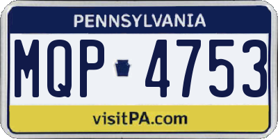 PA license plate MQP4753