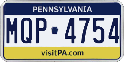 PA license plate MQP4754