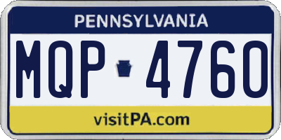 PA license plate MQP4760