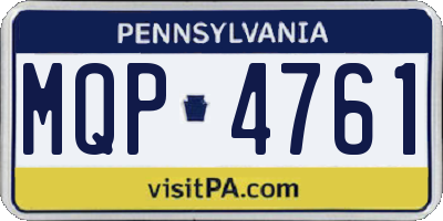 PA license plate MQP4761