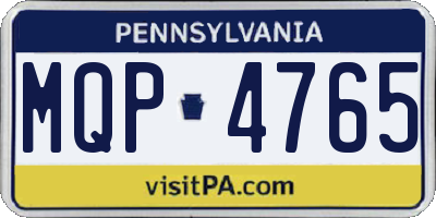 PA license plate MQP4765