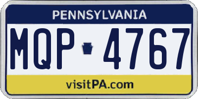 PA license plate MQP4767