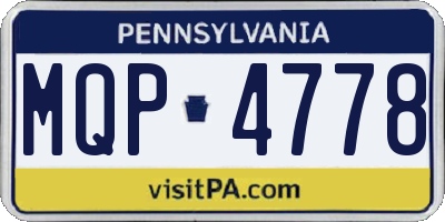 PA license plate MQP4778