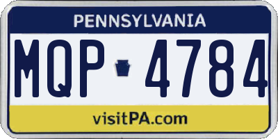PA license plate MQP4784