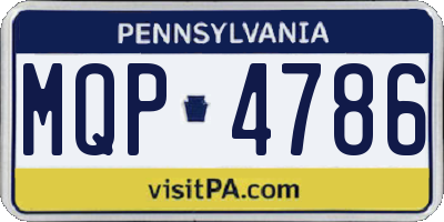 PA license plate MQP4786