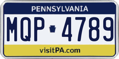 PA license plate MQP4789