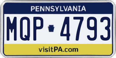 PA license plate MQP4793