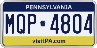 PA license plate MQP4804
