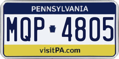 PA license plate MQP4805