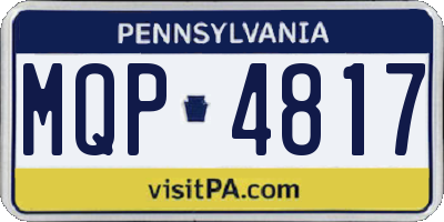 PA license plate MQP4817