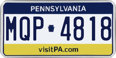 PA license plate MQP4818
