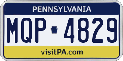 PA license plate MQP4829