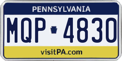 PA license plate MQP4830