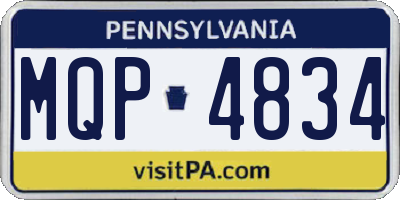 PA license plate MQP4834