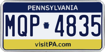 PA license plate MQP4835