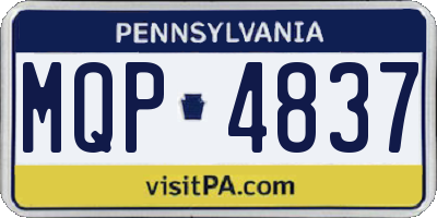 PA license plate MQP4837