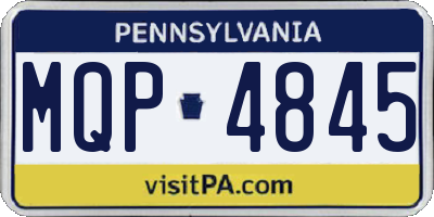 PA license plate MQP4845