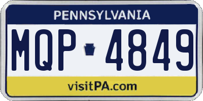 PA license plate MQP4849
