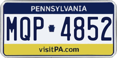 PA license plate MQP4852