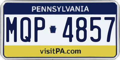 PA license plate MQP4857