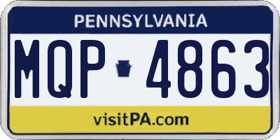 PA license plate MQP4863