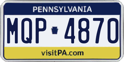PA license plate MQP4870