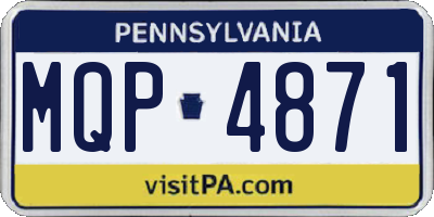 PA license plate MQP4871