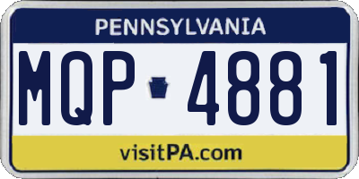 PA license plate MQP4881