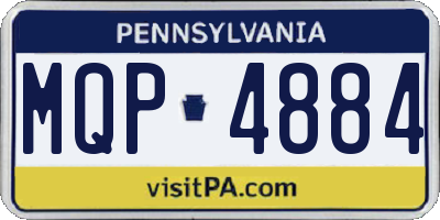 PA license plate MQP4884