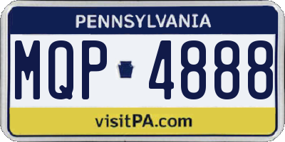 PA license plate MQP4888