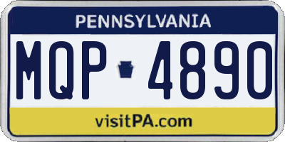 PA license plate MQP4890
