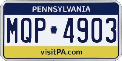 PA license plate MQP4903