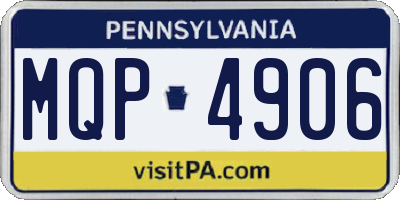 PA license plate MQP4906